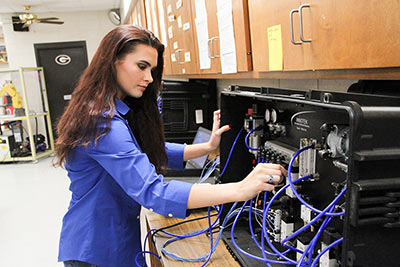 Lauren Freeman, Dual Enrollment Student in Mechatronics Class